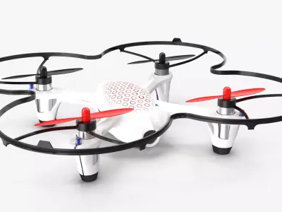 Hubsan X4 H107C White Propeller Guard Low-poly 3D model