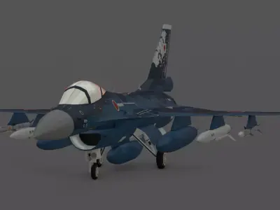 JASDF F-2A Fighter Jet 3D Model Low-poly 3D model