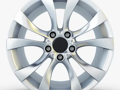 Style 227 wheel silver Mid Poly Low-poly 3D model