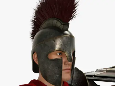 Spartan Warrior Rigged Low-poly 3D model