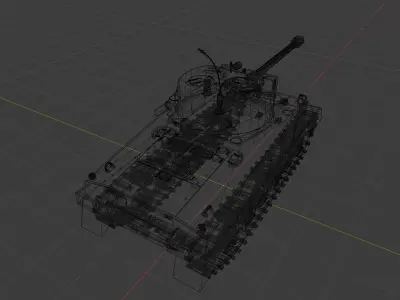 Sherman M4A2 76W Low-poly 3D model