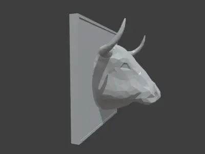Low Poly Bull Head Low-poly 3D model