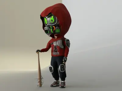 Hacker Boy Low-poly 3D model