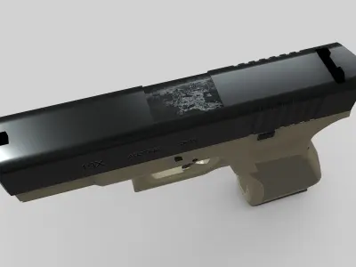 Glock 19 modified Low-poly 3D model