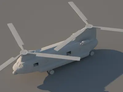 Chinook 3D model helicopter Low-poly 3D model
