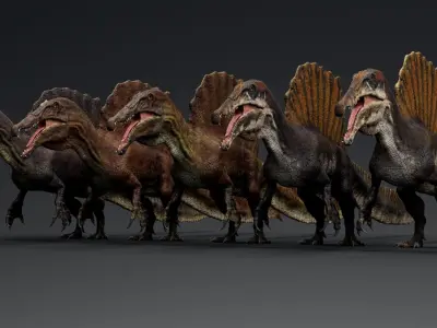 Dinosaur Spinosaurus 2020 Unreal Engine and Unity Projects Low-poly 3D model