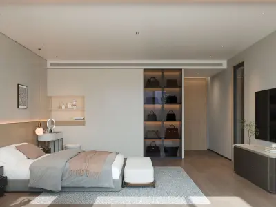 Modern Master Bedroom Suite 3D model