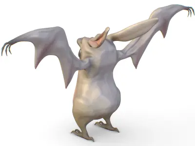 Subdivision Toon Grey Animal Bat 3D model