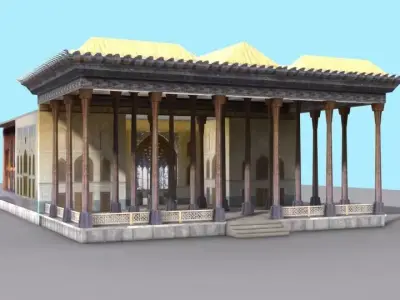 Chehel Sotoon Palace Low-poly 3D model