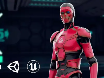 CYBORGTOPIA B-23 Rigged for Unreal Engine - Unity - MIXAMO 3D model