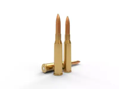 65x50mm Arisaka Ammo Low-poly 3D model