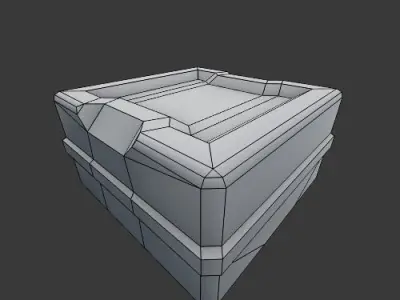 Game-Ready Ammo-box metal box with light Low-poly 3D model