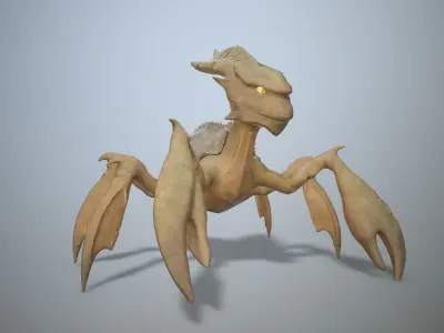 Mantis monster Low-poly 3D model