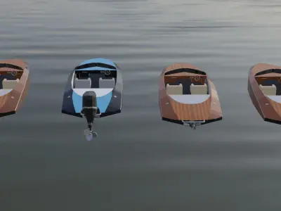 Low Poly Speed Boats Low-poly 3D model