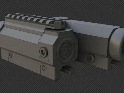 HK Hensoldt Universal Rifle Optic HKV ZF Low-poly 3D model