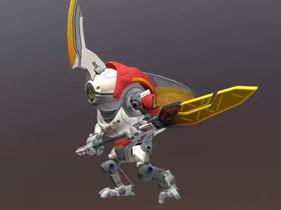 CYBORG-BEETLE-ROBOT Spear Walk And Run 3D model