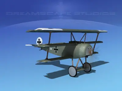 Fokker DR-1 Triplane V11 3D model