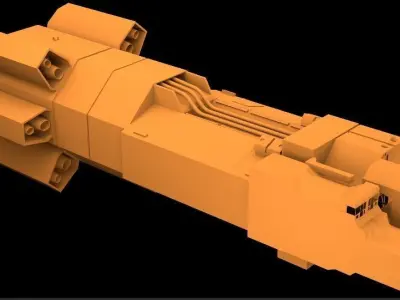 space-shipe rocket launcher 3D model