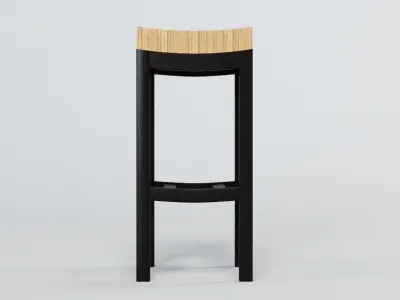 Two Tone Wood Stool Bar  Free 3D model