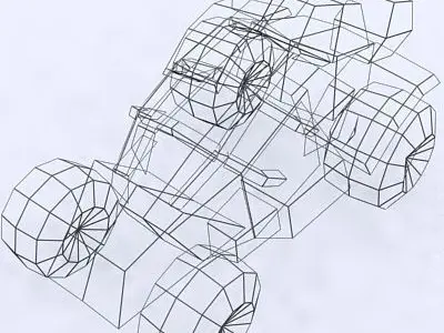 3DRT - Sci - Fi Forces - Jeep 4  Low-poly 3D model