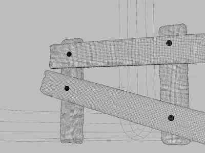 Wooden Fence Free 3D model buy