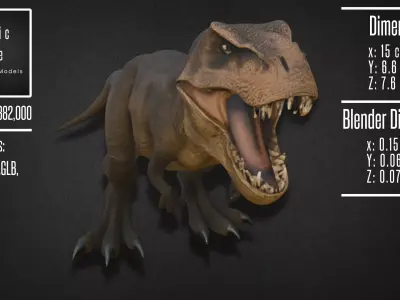 Realistic Tyrannosaurus Rex Model 3D model