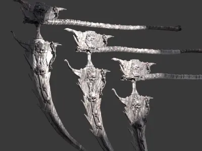 Grim Reaper scythe Ornate 1 3D model