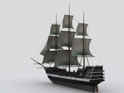 Sailing ship Low-poly 3D model