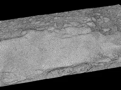 asphalt cracked tree roots part part5 Photogrammetry Low-poly 3D model