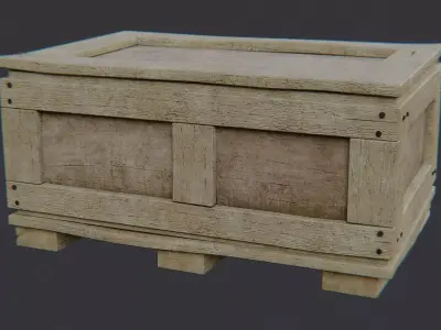 Wooden Shipping Crate 24x32x48 Low-poly 3D model