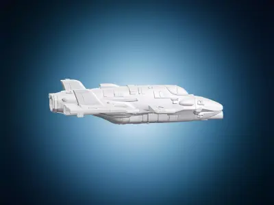Futuristic Sci-Fi Fighter Jet Spaceship Miniature 3D print model