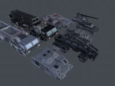 Tanks for RTS Game Pack Low-poly 3D model