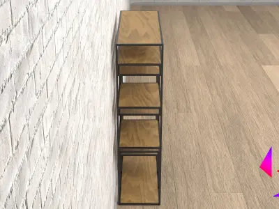 Shelf on the floor with a hanger Free 3D model