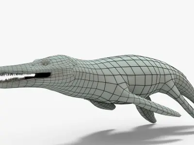 Kronosaurus Rigged Basemesh Low-poly 3D model
