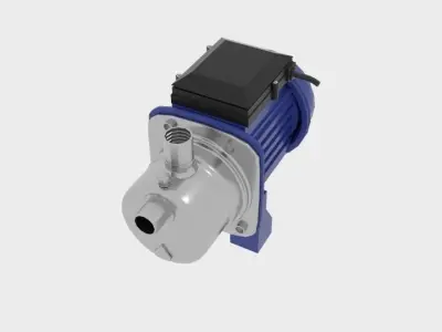  Industrial Self Priming Water Pump Low-poly 3D model