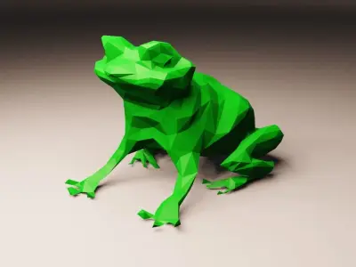 Geometric Frog Low-poly 3D model