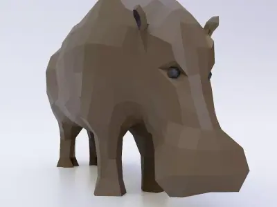 Hippopotamus 3d model Low-poly 3D model