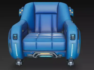 Futuristic Sci-fi Chair Low-poly 3D model get