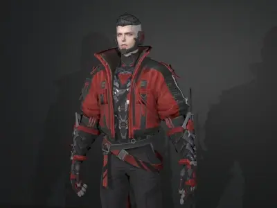 cyberpunk fighter 3D model