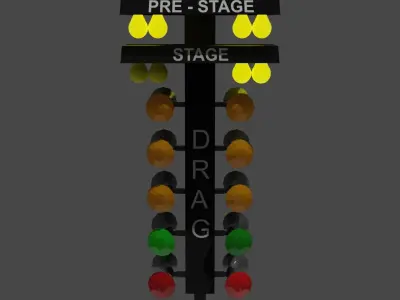 drag racing tree lights Low-poly 3D model
