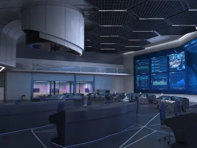 Monitoring room command center 3D model