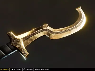 Bronze Egyptian Khopesh Sword - PBR game ready 3d weapon Low-poly 3D model