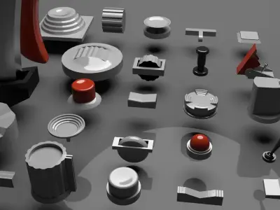 Controls buttons switch trim trigger paddle aircraft 3D model