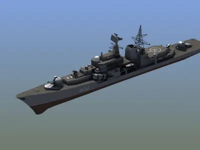 Sovremenny Destroyer Low-poly 3D model