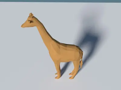 Giraffe Animal lowpoly Free low-poly 3D model