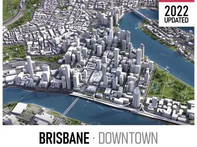 Brisbane Low-poly 3D model