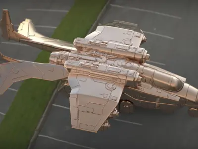  Dropship helicopter ship airship dirigible areoboat 3D print model