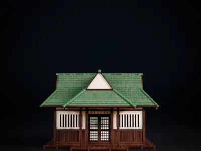JAPAN TRADITIONAL BUILDING 006 Low-poly 3D model