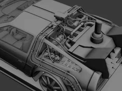 Delorean Back To The Future Part 3 Railroad 3D model