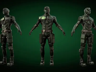 Arrow armored modern Suit  Low-poly 3D model